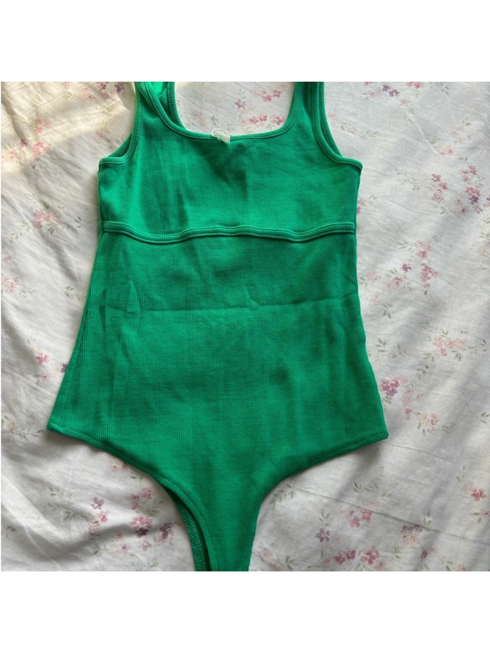 Zara Green Ribbed Bodysuit Tank